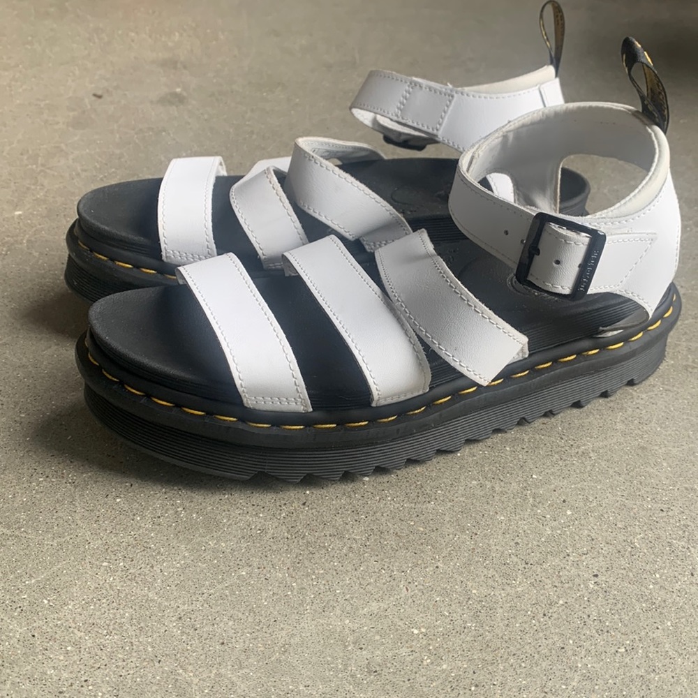 Dr. Martens White Platform Blaire Sandals